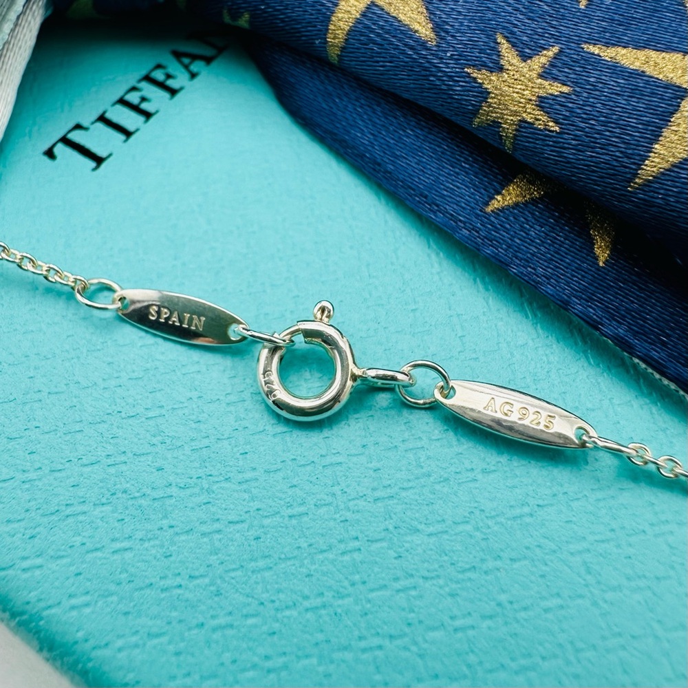 Tiffany & Co. Sterling Silver Rhodonite Necklace 16in. Color by the Yard - Picture 5 of 8